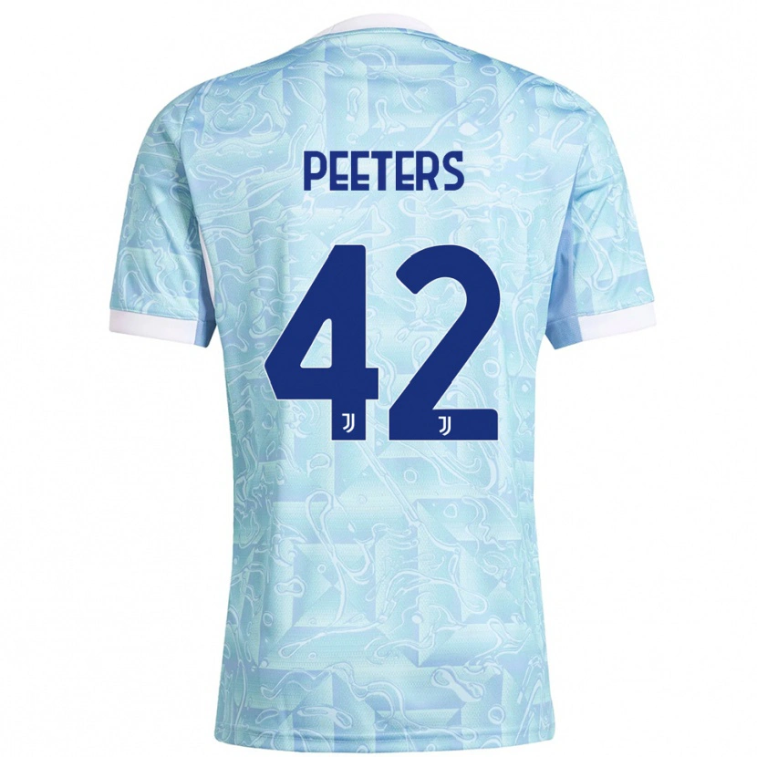 Danxen Mujer Camiseta Daouda Peeters #42 Azul Cielo Amarillo 2ª Equipación 2025/26 La Camisa