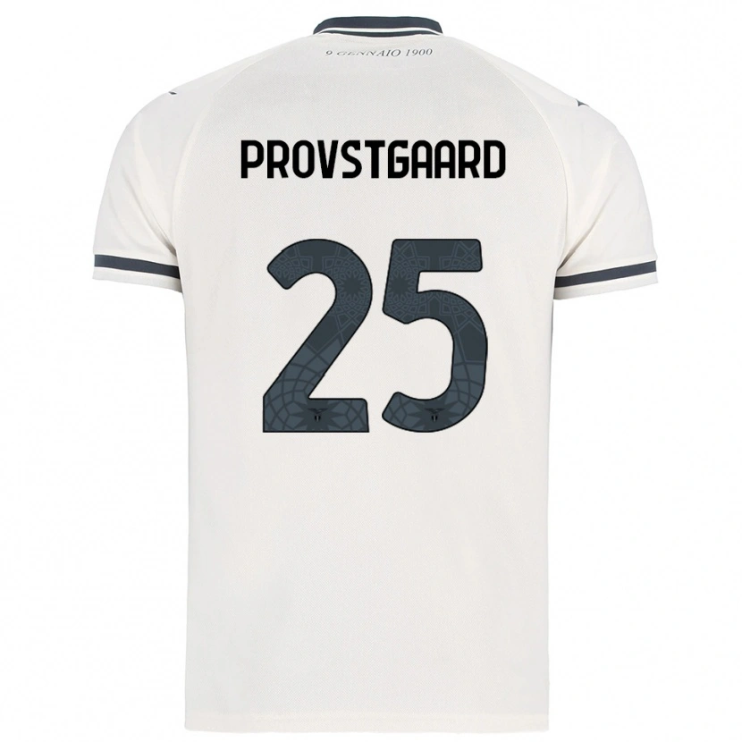 Danxen Mujer Camiseta Oliver Provstgaard #25 Blanco Marino 2ª Equipación 2025/26 La Camisa