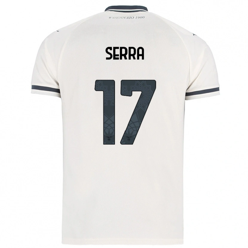 Danxen Mujer Camiseta Federico Serra #17 Blanco Marino 2ª Equipación 2025/26 La Camisa