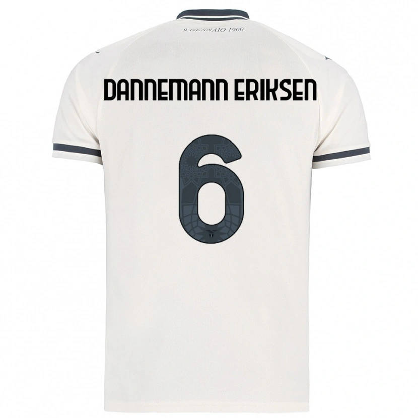 Danxen Mujer Camiseta Louise Dannemann Eriksen #6 Blanco Marino 2ª Equipación 2025/26 La Camisa