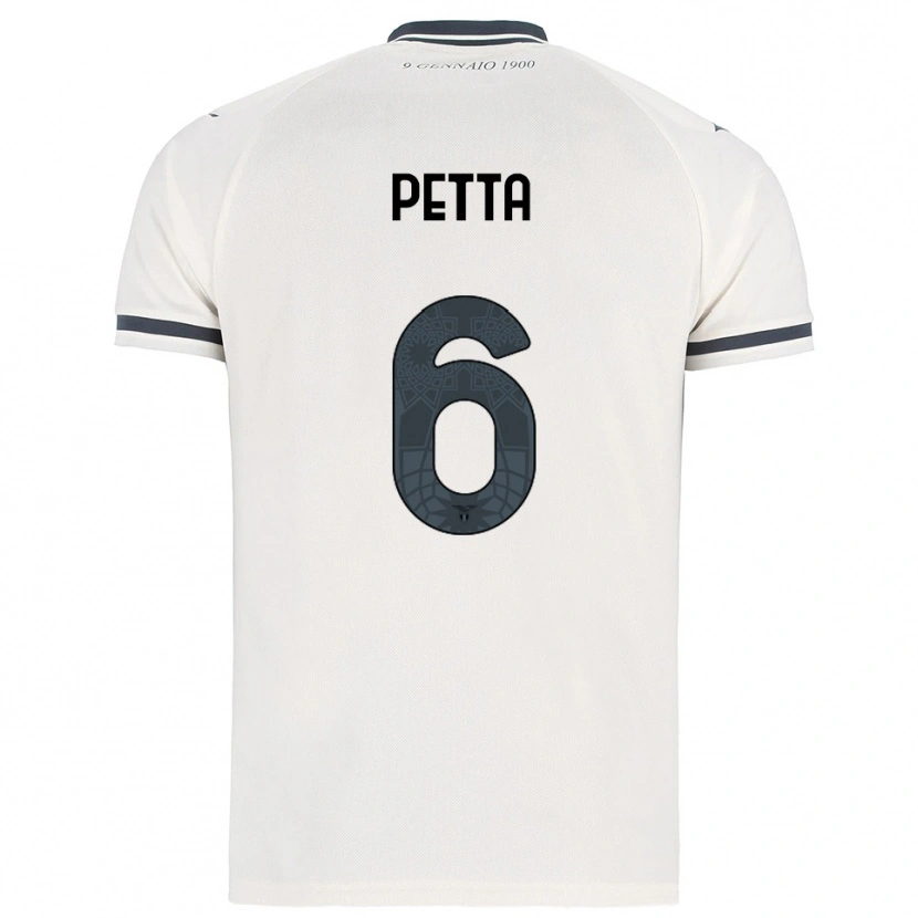 Danxen Mujer Camiseta Andrea Petta #6 Blanco Marino 2ª Equipación 2025/26 La Camisa