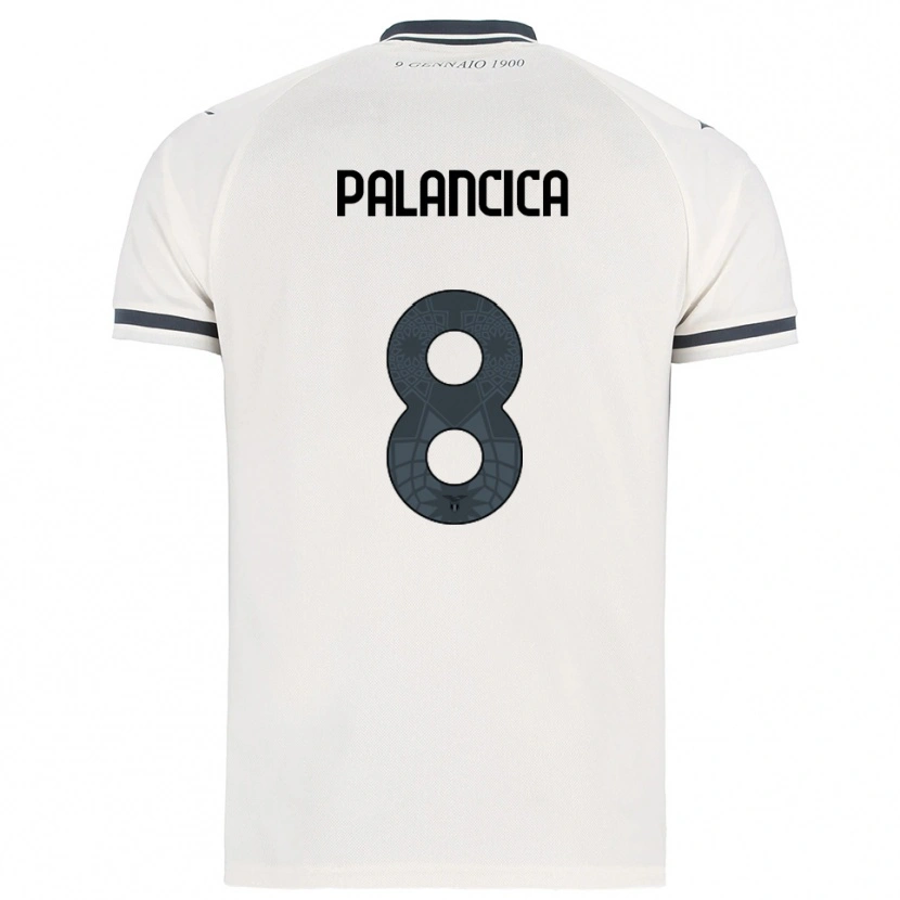 Danxen Mujer Camiseta Cristian Palancica #8 Blanco Marino 2ª Equipación 2025/26 La Camisa