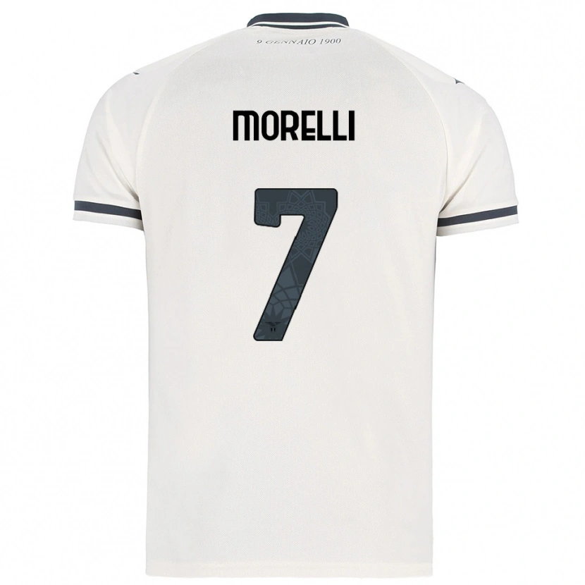 Danxen Mujer Camiseta Matteo Morelli #7 Blanco Marino 2ª Equipación 2025/26 La Camisa