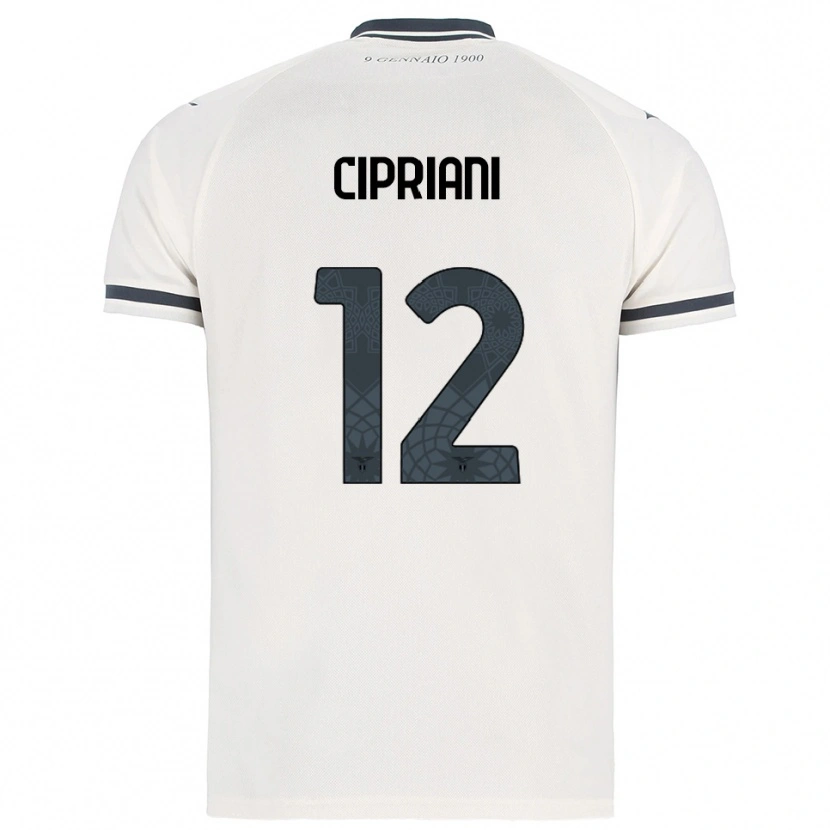 Danxen Mujer Camiseta Alessio Cipriani #12 Blanco Marino 2ª Equipación 2025/26 La Camisa