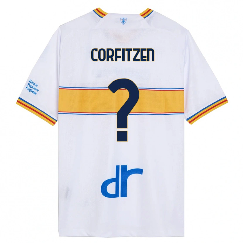 Danxen Mujer Camiseta Jeppe Corfitzen #0 Blanco Amarillo 2ª Equipación 2025/26 La Camisa