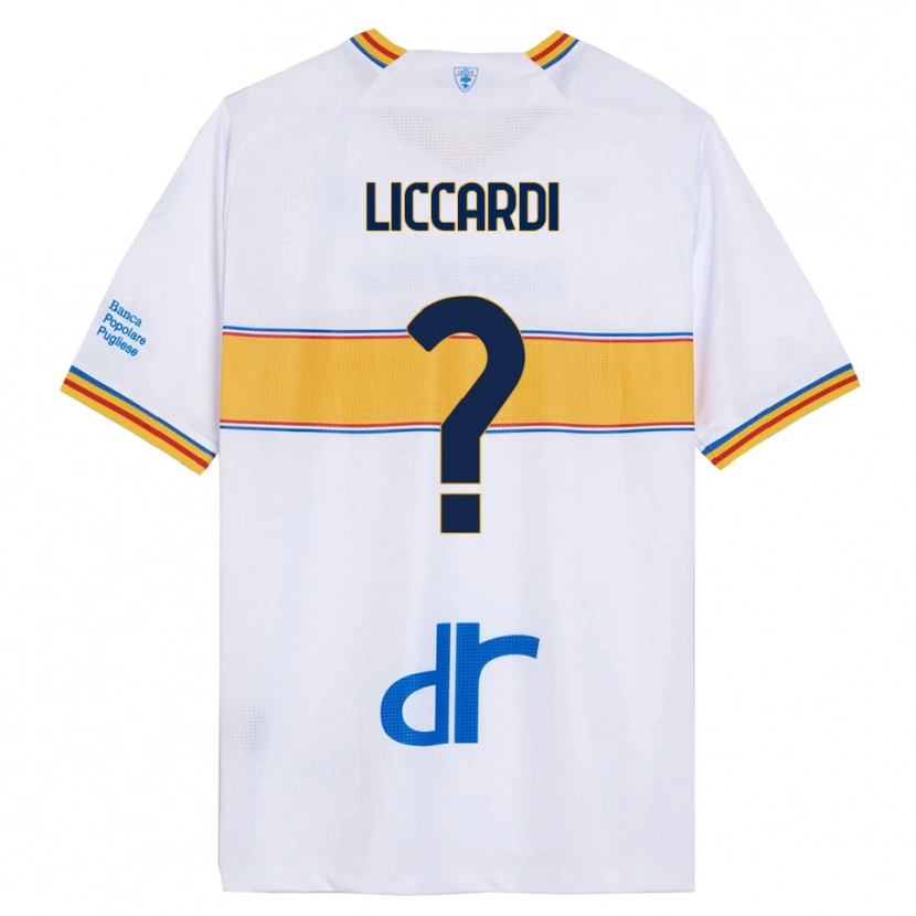 Danxen Mujer Camiseta Thomas Liccardi #0 Blanco Amarillo 2ª Equipación 2025/26 La Camisa