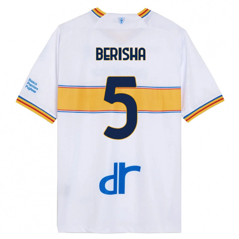 Danxen Mujer Camiseta Medon Berisha #5 Blanco Amarillo 2ª Equipación 2025/26 La Camisa