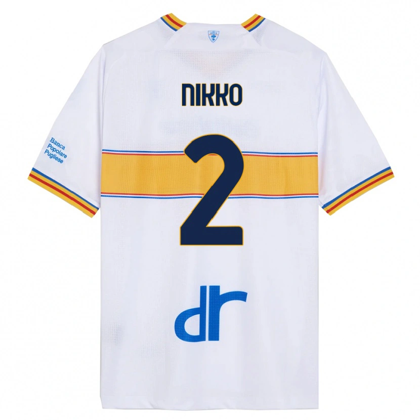 Danxen Mujer Camiseta Jimi Nikko #2 Blanco Amarillo 2ª Equipación 2025/26 La Camisa