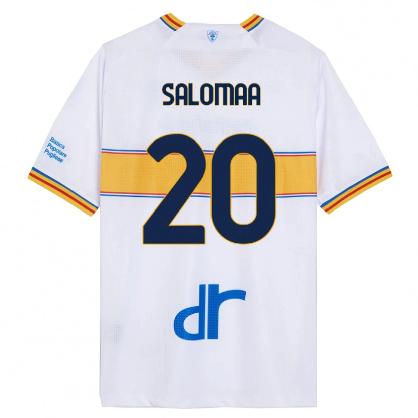 Danxen Mujer Camiseta Henri Salomaa #20 Blanco Amarillo 2ª Equipación 2025/26 La Camisa