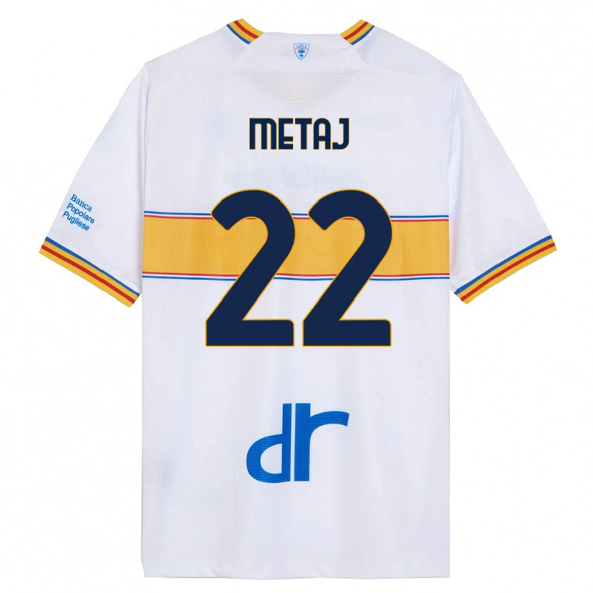 Danxen Mujer Camiseta Dejvi Metaj #22 Blanco Amarillo 2ª Equipación 2025/26 La Camisa