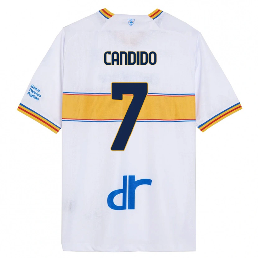 Danxen Mujer Camiseta Filippo Candido #7 Blanco Amarillo 2ª Equipación 2025/26 La Camisa