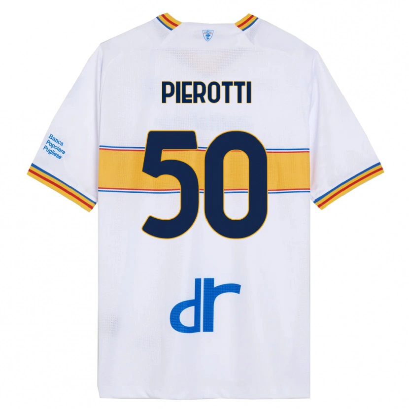 Danxen Mujer Camiseta Santiago Pierotti #50 Blanco Amarillo 2ª Equipación 2025/26 La Camisa