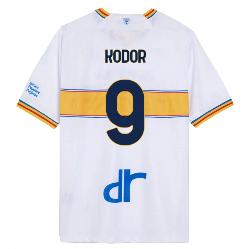 Danxen Mujer Camiseta Jason Kodor #9 Blanco Amarillo 2ª Equipación 2025/26 La Camisa