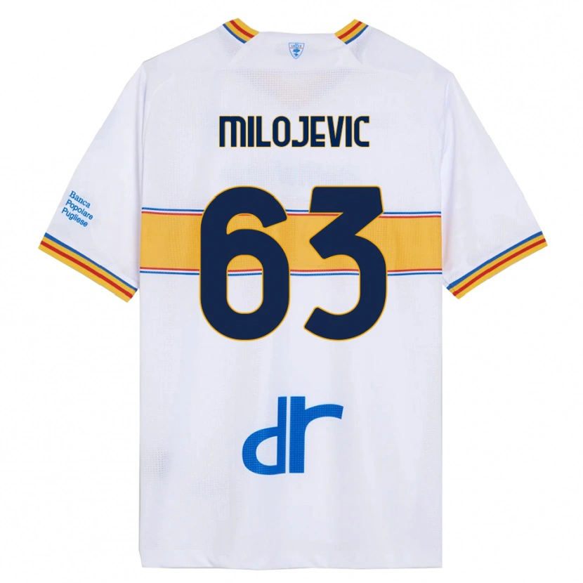 Danxen Mujer Camiseta Nemanja Milojevic #63 Blanco Amarillo 2ª Equipación 2025/26 La Camisa