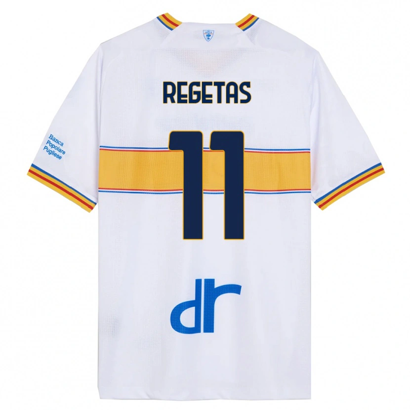 Danxen Mujer Camiseta Domagoj Regetas #11 Blanco Amarillo 2ª Equipación 2025/26 La Camisa