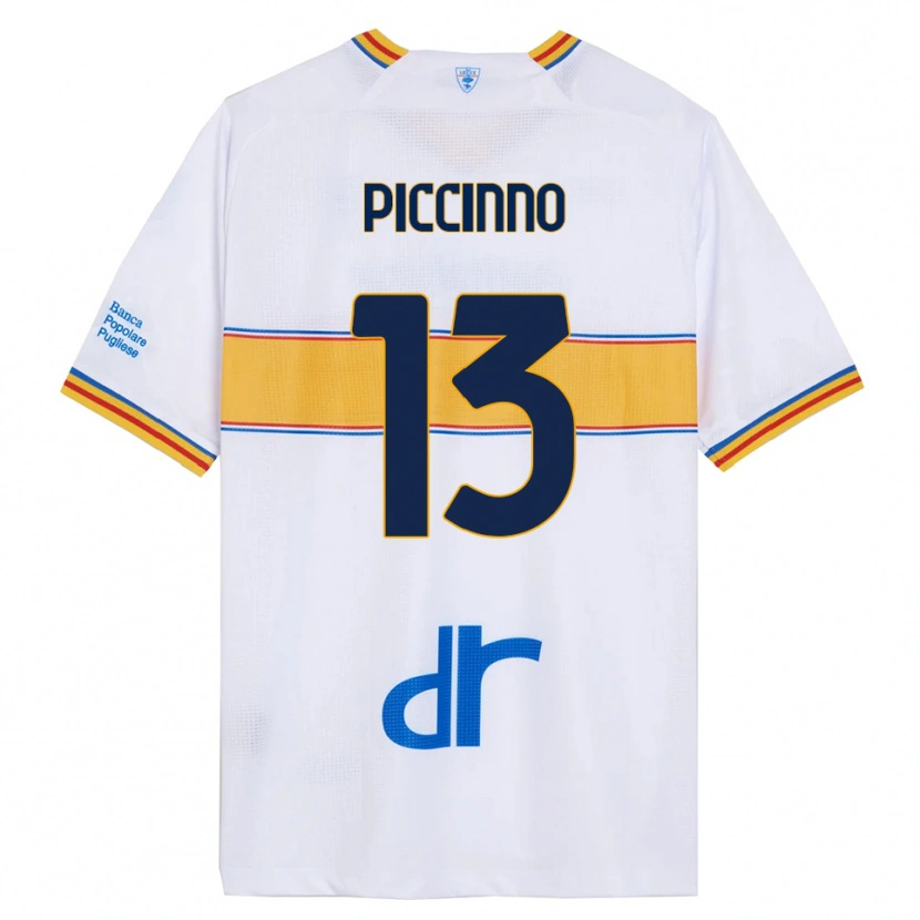 Danxen Mujer Camiseta Daniele Piccinno #13 Blanco Amarillo 2ª Equipación 2025/26 La Camisa