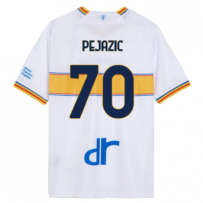 Danxen Mujer Camiseta Mario Pejazic #70 Blanco Amarillo 2ª Equipación 2025/26 La Camisa