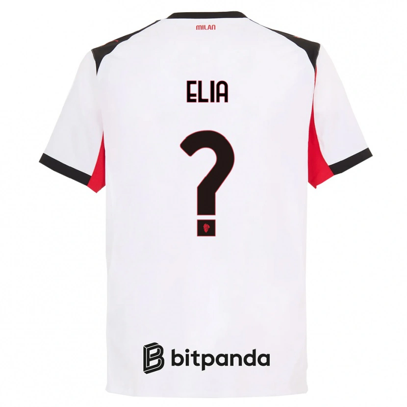 Danxen Mujer Camiseta Emanuele Elia #0 Blanco Negro 2ª Equipación 2025/26 La Camisa