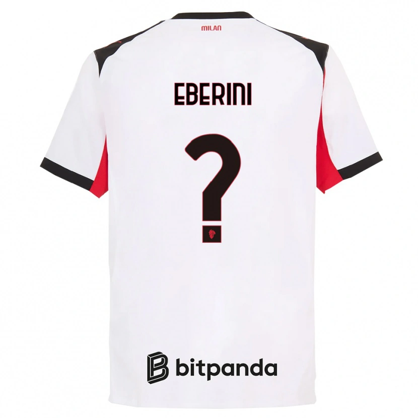 Danxen Mujer Camiseta Daniele Eberini #0 Blanco Negro 2ª Equipación 2025/26 La Camisa