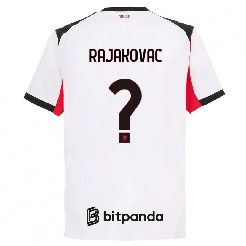 Danxen Mujer Camiseta Mihajlo Rajakovac #0 Blanco Negro 2ª Equipación 2025/26 La Camisa