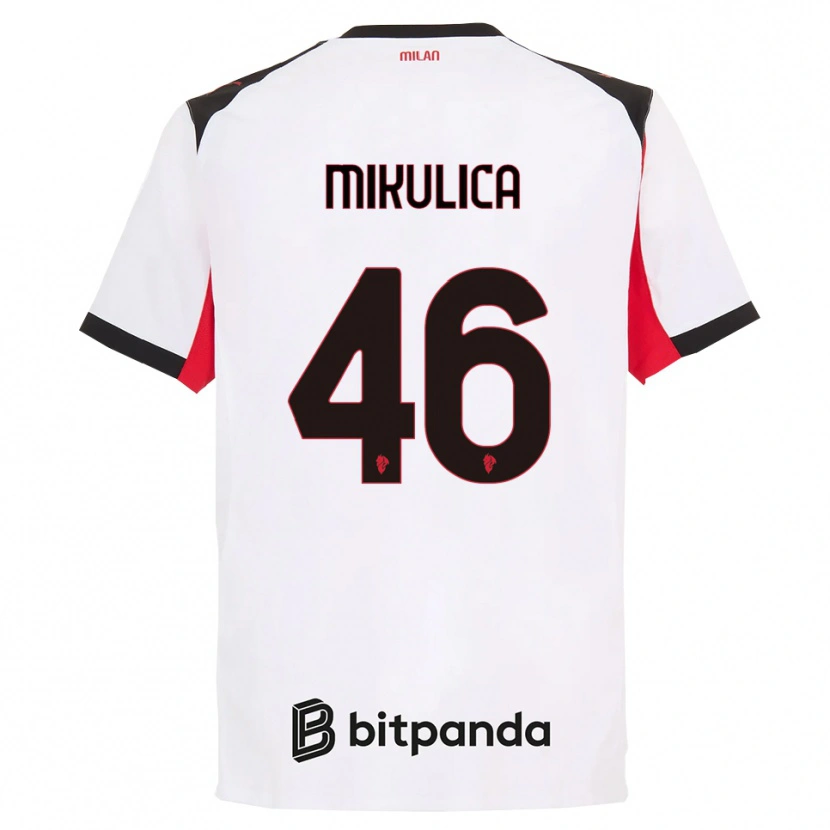 Danxen Mujer Camiseta Petra Mikulica #46 Blanco Negro 2ª Equipación 2025/26 La Camisa