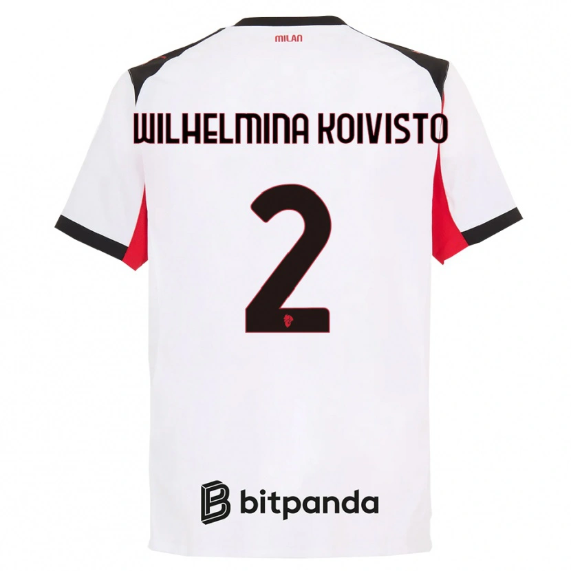 Danxen Mujer Camiseta Emma Wilhelmina Koivisto #2 Blanco Negro 2ª Equipación 2025/26 La Camisa