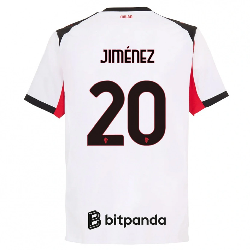 Danxen Mujer Camiseta Álex Jiménez #20 Blanco Negro 2ª Equipación 2025/26 La Camisa