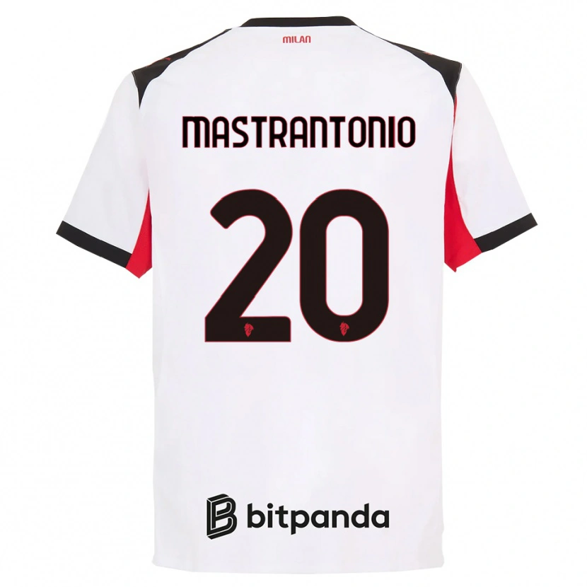 Danxen Mujer Camiseta Davide Mastrantonio #20 Blanco Negro 2ª Equipación 2025/26 La Camisa