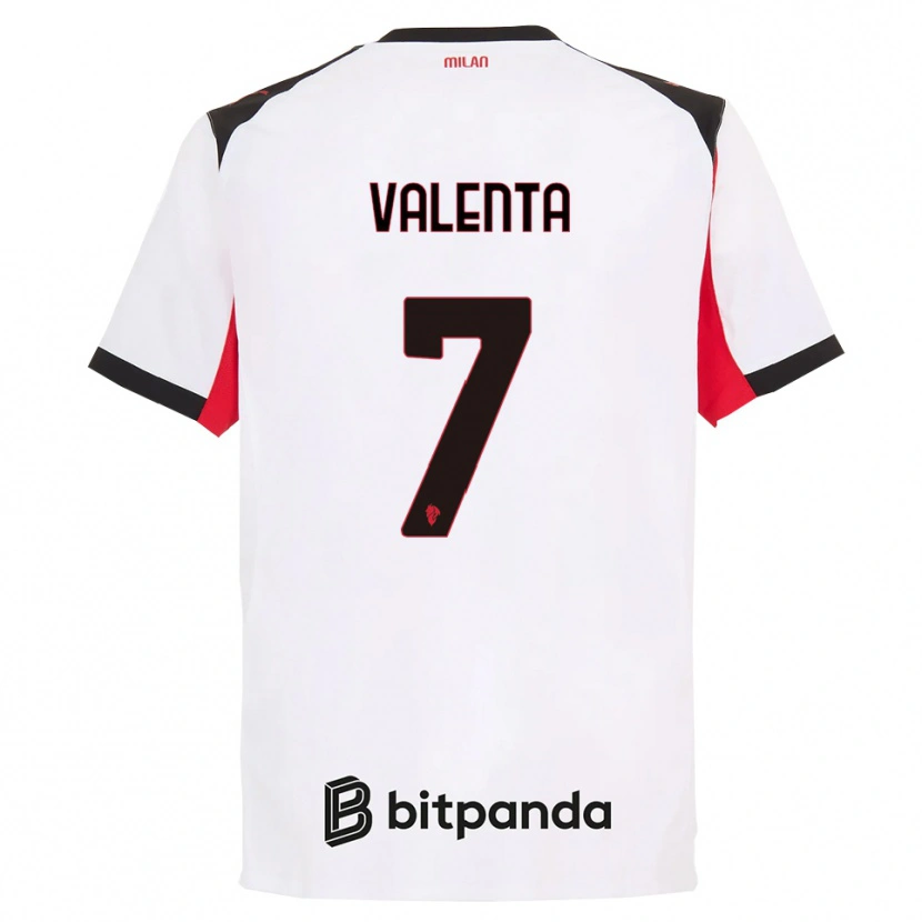 Danxen Mujer Camiseta Tommaso Valenta #7 Blanco Negro 2ª Equipación 2025/26 La Camisa