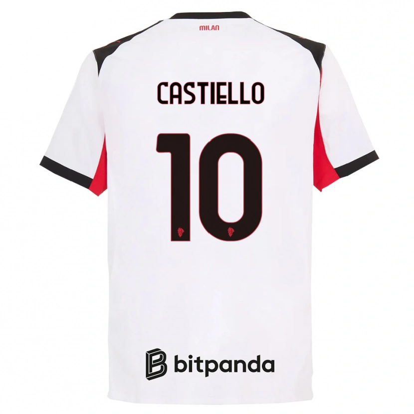 Danxen Mujer Camiseta Alex Castiello #10 Blanco Negro 2ª Equipación 2025/26 La Camisa