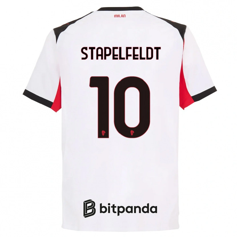 Danxen Mujer Camiseta Nina Stapelfeldt #10 Blanco Negro 2ª Equipación 2025/26 La Camisa