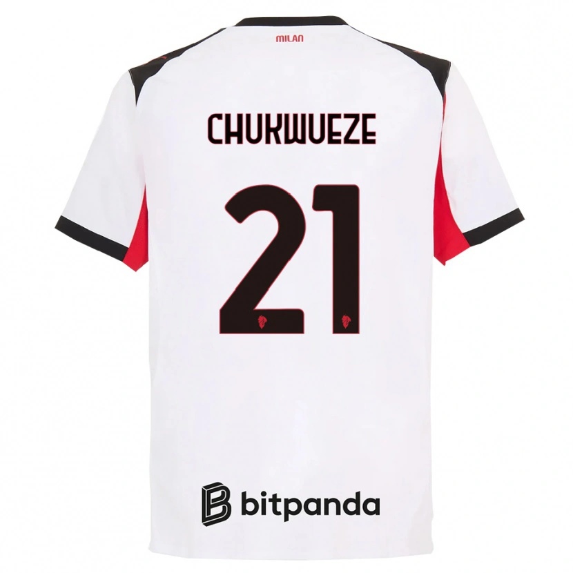 Danxen Mujer Camiseta Samuel Chukwueze #21 Blanco Negro 2ª Equipación 2025/26 La Camisa