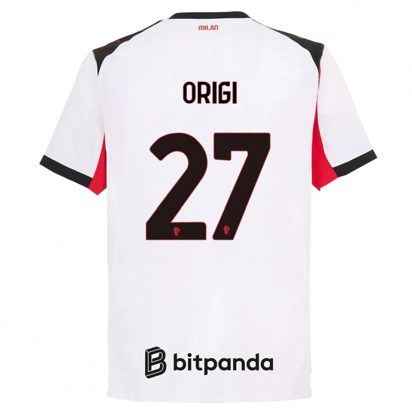 Danxen Mujer Camiseta Divock Origi #27 Blanco Negro 2ª Equipación 2025/26 La Camisa