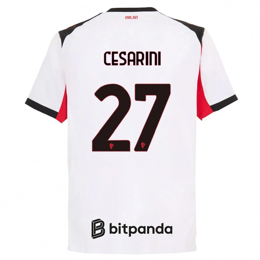 Danxen Mujer Camiseta Erin Maria Patrizia Cesarini #27 Blanco Negro 2ª Equipación 2025/26 La Camisa