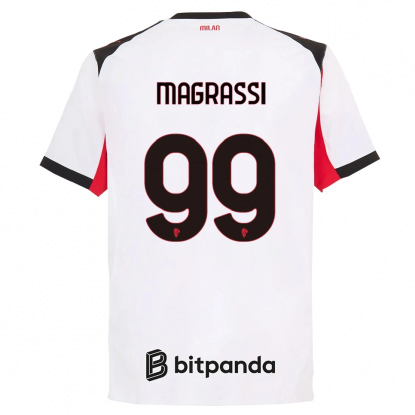 Danxen Mujer Camiseta Andrea Magrassi #99 Blanco Negro 2ª Equipación 2025/26 La Camisa