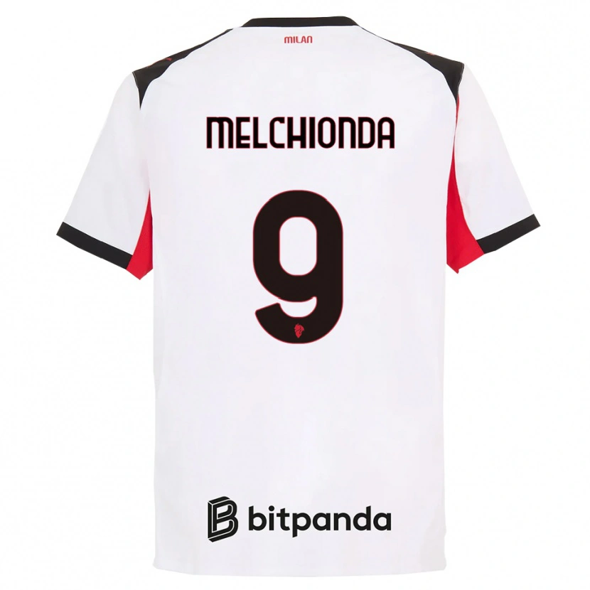 Danxen Mujer Camiseta Marco Melchionda #9 Blanco Negro 2ª Equipación 2025/26 La Camisa