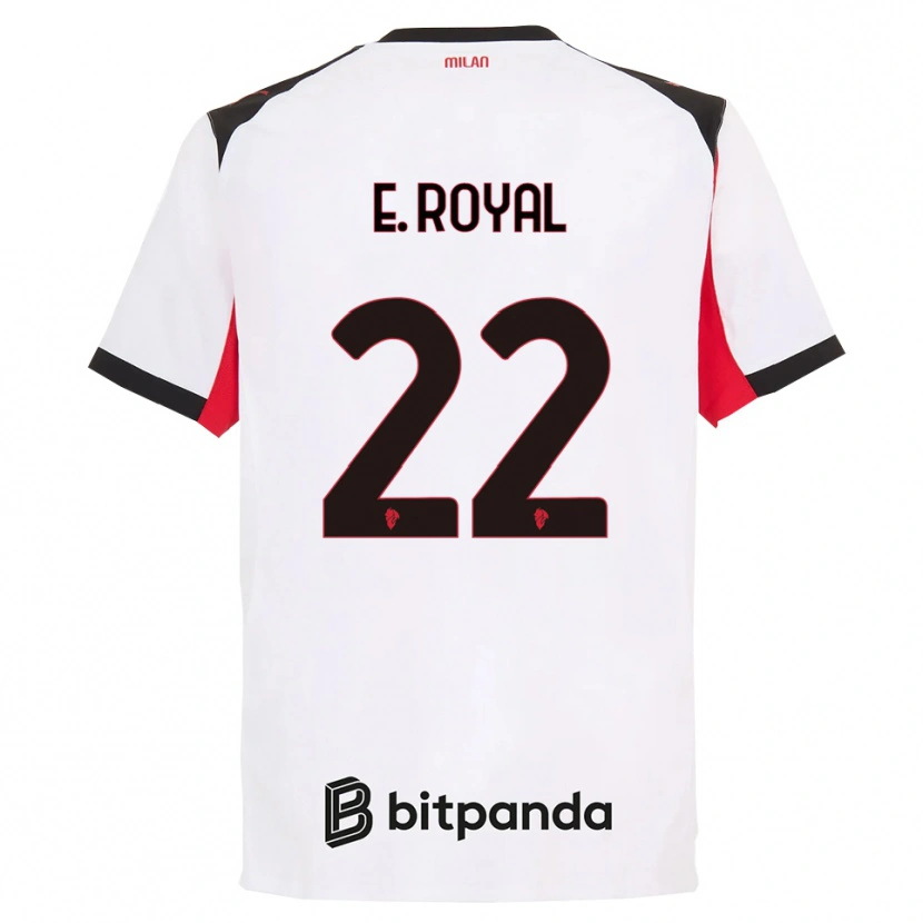 Danxen Mujer Camiseta Emerson Royal #22 Blanco Negro 2ª Equipación 2025/26 La Camisa
