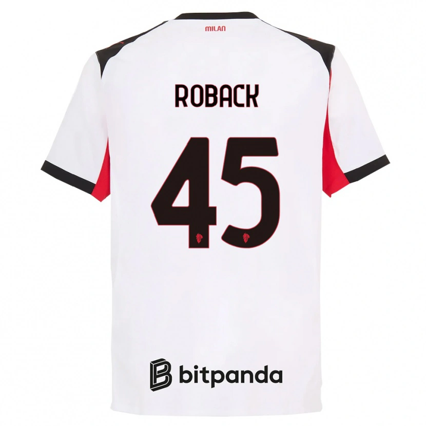 Danxen Mujer Camiseta Emil Roback #45 Blanco Negro 2ª Equipación 2025/26 La Camisa