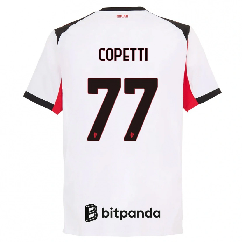 Danxen Mujer Camiseta Matilde Copetti #77 Blanco Negro 2ª Equipación 2025/26 La Camisa