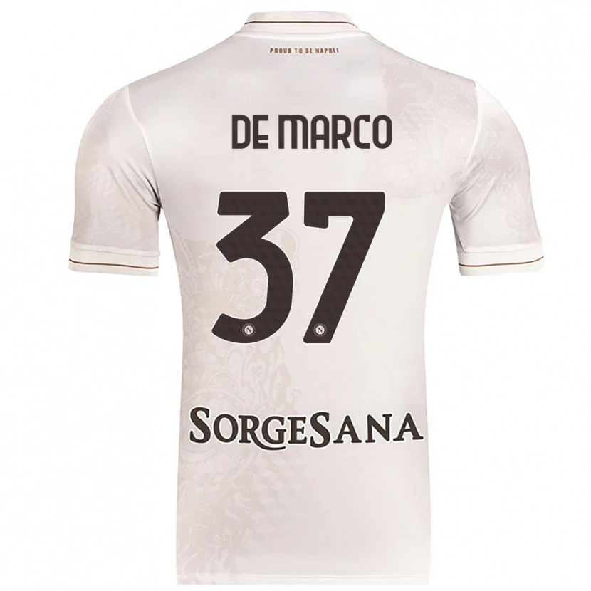 Danxen Mujer Camiseta Francesco De Marco #37 Champán Marrón 2ª Equipación 2025/26 La Camisa