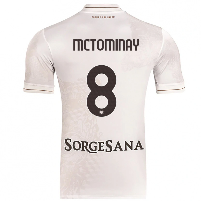 Danxen Mujer Camiseta Scott Mctominay #8 Champán Marrón 2ª Equipación 2025/26 La Camisa