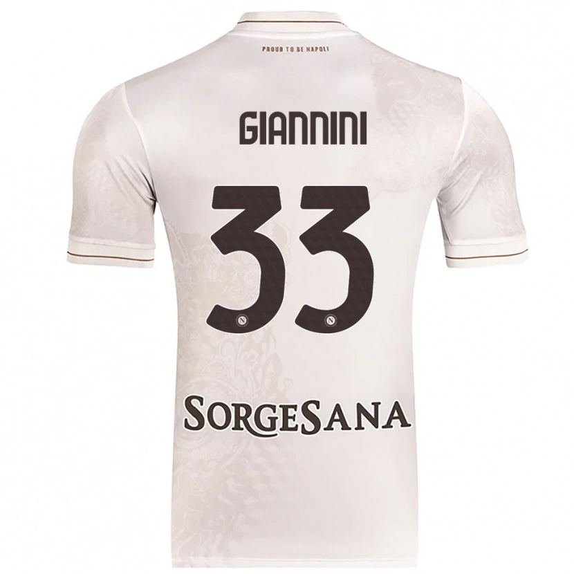 Danxen Mujer Camiseta Enrico Giannini #33 Champán Marrón 2ª Equipación 2025/26 La Camisa