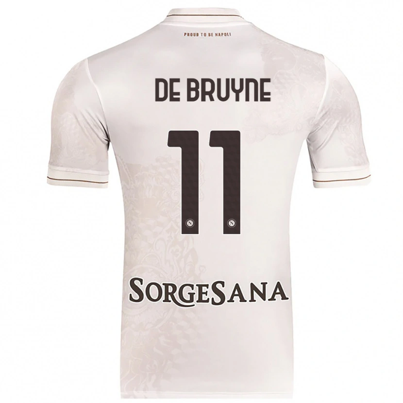 Danxen Mujer Camiseta Kevin De Bruyne #11 Champán Marrón 2ª Equipación 2025/26 La Camisa