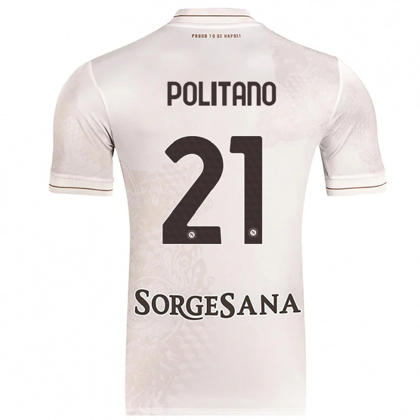 Danxen Mujer Camiseta Matteo Politano #21 Champán Marrón 2ª Equipación 2025/26 La Camisa