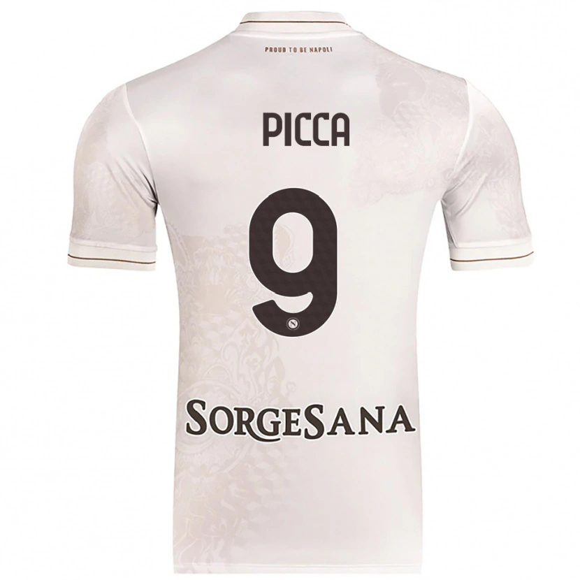 Danxen Mujer Camiseta Luigi Picca #9 Champán Marrón 2ª Equipación 2025/26 La Camisa