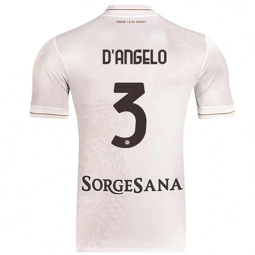 Danxen Mujer Camiseta Giuseppe D'angelo #3 Champán Marrón 2ª Equipación 2025/26 La Camisa