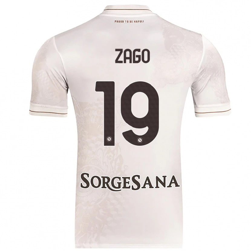 Danxen Mujer Camiseta Gabriele Zago #19 Champán Marrón 2ª Equipación 2025/26 La Camisa