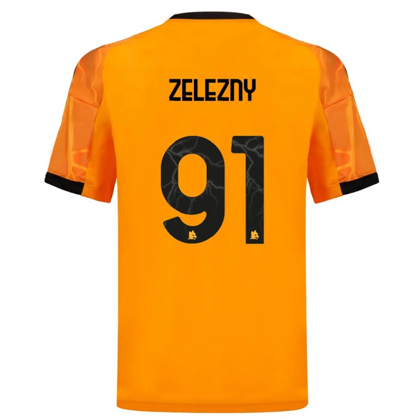 Danxen Mujer Camiseta Radoslaw Zelezny #91 Naranja Negro 2ª Equipación 2025/26 La Camisa