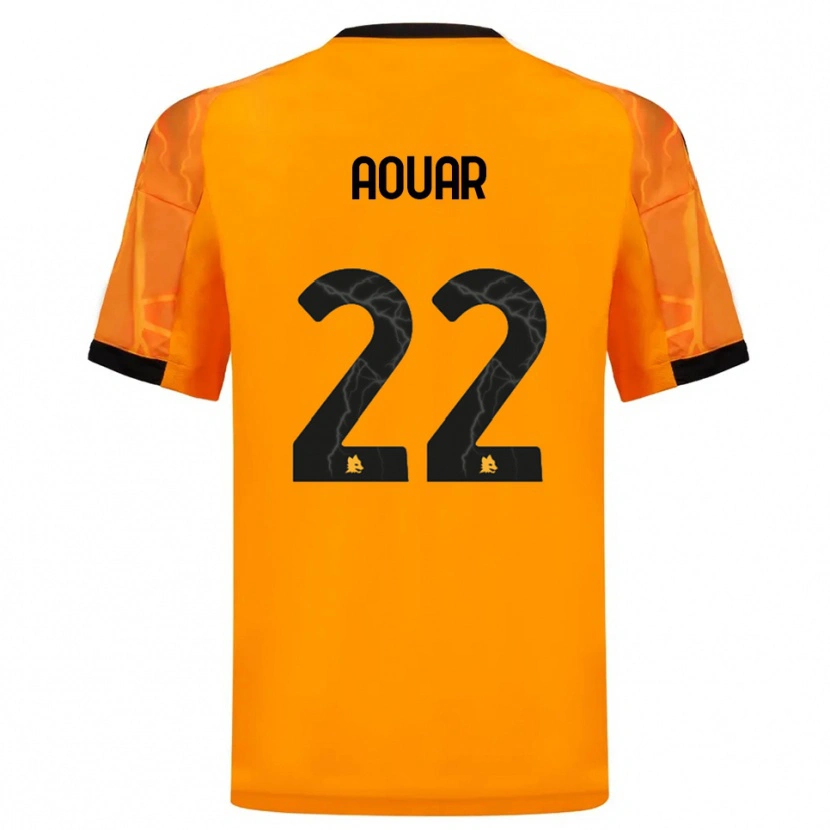 Danxen Mujer Camiseta Houssem Aouar #22 Naranja Negro 2ª Equipación 2025/26 La Camisa
