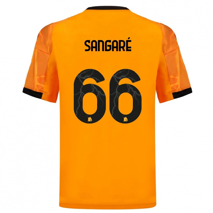 Danxen Mujer Camiseta Buba Sangaré #66 Naranja Negro 2ª Equipación 2025/26 La Camisa